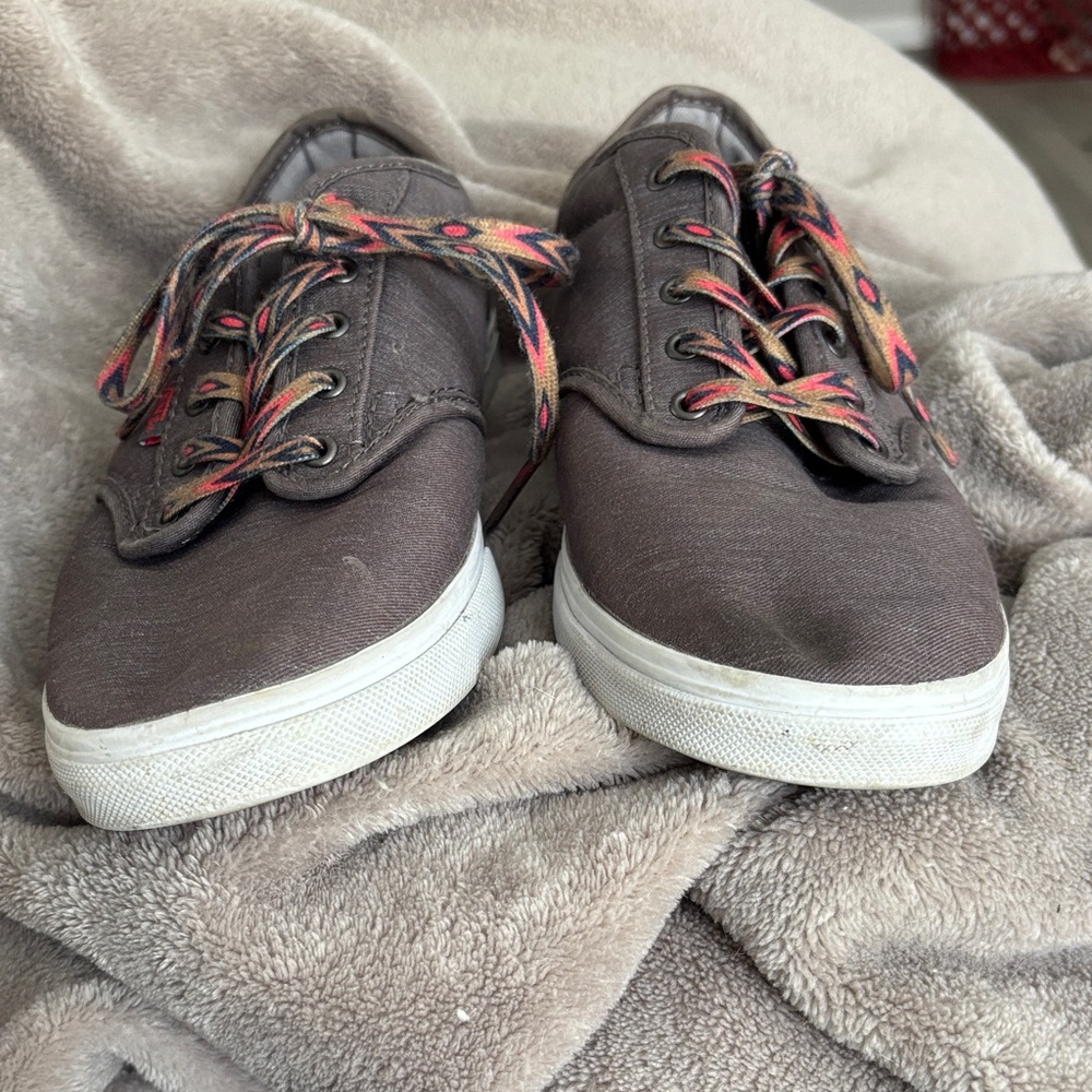 Vans Casual Gray Sneakers with Colorful Laces